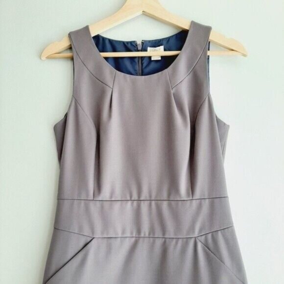 J. CREW Wool Blend Light Mini Sheath Dress Purple Sz 2 - Picture 2 of 10